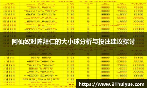 阿仙奴对阵拜仁的大小球分析与投注建议探讨